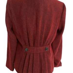 Beautiful Womens sz 8 Miss Dorby Red black blazer Jacket